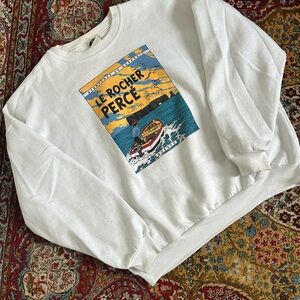 Tintin vintage white graphic men’s sweater